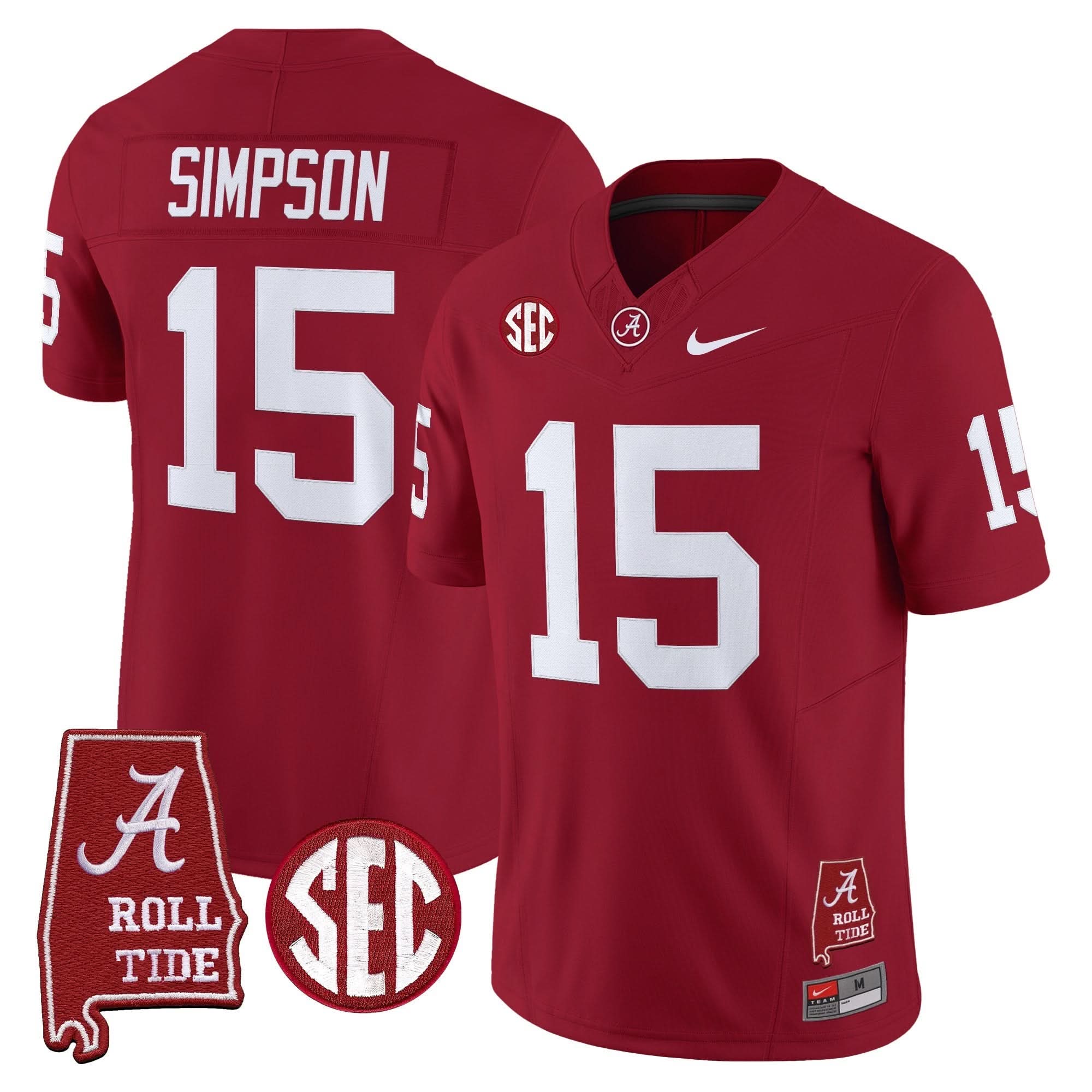 Alabama Crimson Tide Throwback Vapor Limited Jersey - Alabama Map - All Stitched 9 Alabama Crimson Tide Throwback Vapor Limited Jersey - Alabama Map - All Stitched - Image 9