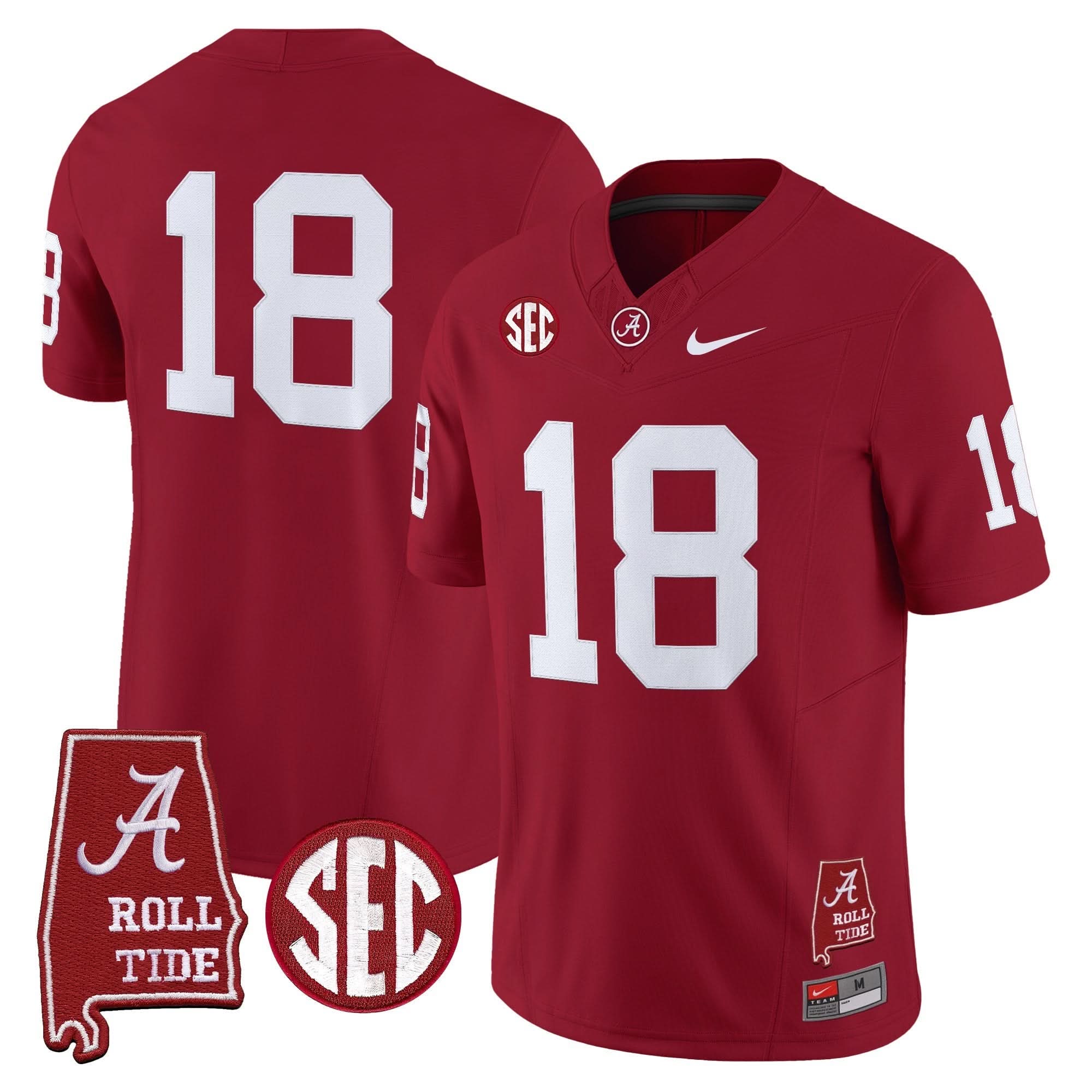 Alabama Crimson Tide Throwback Vapor Limited Jersey - Alabama Map - All Stitched 17 Alabama Crimson Tide Throwback Vapor Limited Jersey - Alabama Map - All Stitched - Image 17
