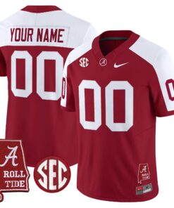 Alternative view of Custom Alabama Crimson Tide Jersey Throwback Vapor Limited - Alabama Map - All Stitched