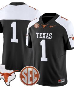 Texas Longhorns 2025 State Map & SEC Patch Vapor Limited Jersey - All Stitched 68 1753675616629