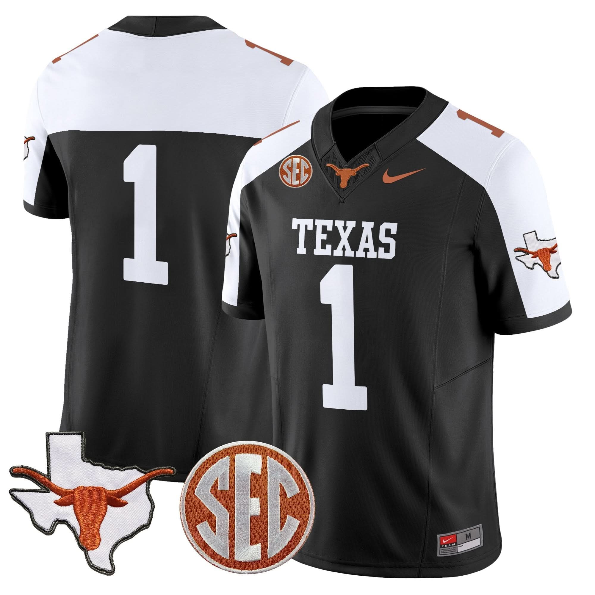 Texas Longhorns 2025 State Map & SEC Patch Vapor Limited Jersey - All Stitched 29 Texas Longhorns 2025 State Map & SEC Patch Vapor Limited Jersey - All Stitched - Image 29