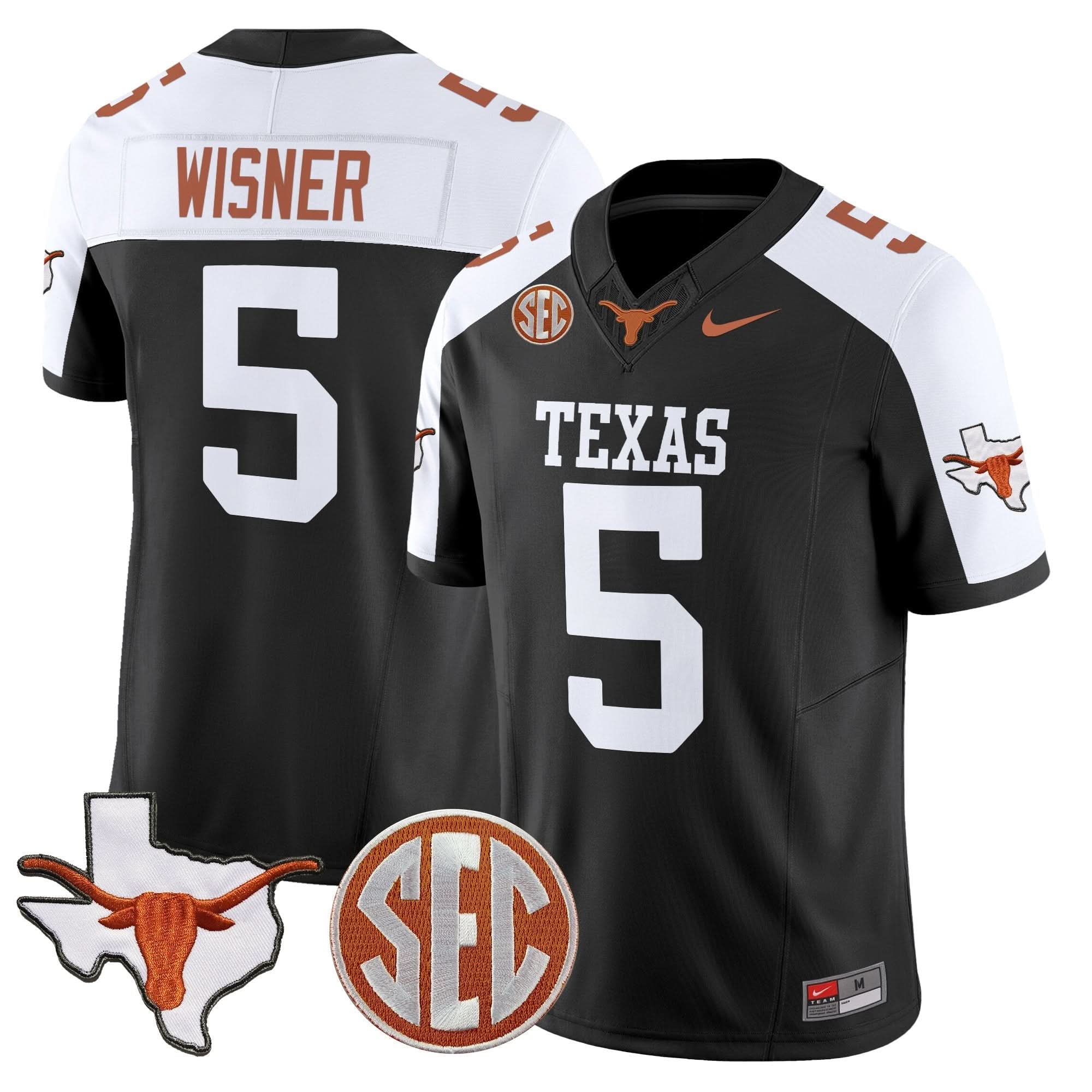Texas Longhorns 2025 State Map & SEC Patch Vapor Limited Jersey - All Stitched 21 Texas Longhorns 2025 State Map & SEC Patch Vapor Limited Jersey - All Stitched - Image 21