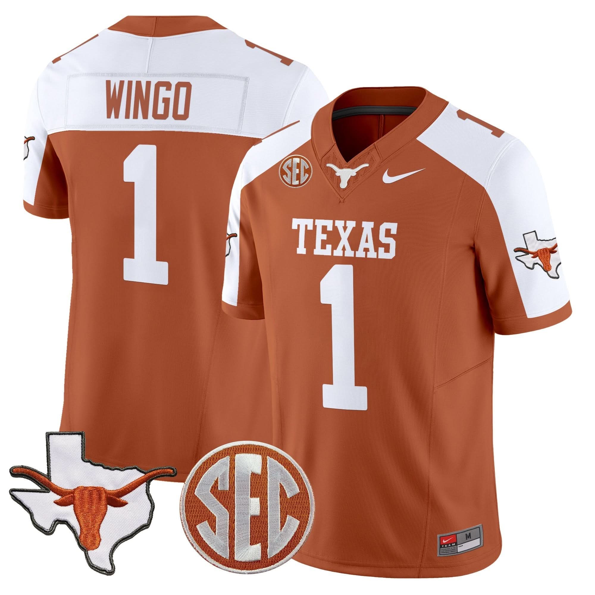 Texas Longhorns 2025 State Map & SEC Patch Vapor Limited Jersey - All Stitched 30 Texas Longhorns 2025 State Map & SEC Patch Vapor Limited Jersey - All Stitched - Image 30