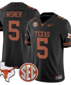 Texas Longhorns 2025 State Map & SEC Patch Vapor Limited Jersey - All Stitched 75 1753676031070