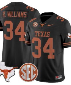 Texas Longhorns 2025 State Map & SEC Patch Vapor Limited Jersey - All Stitched 79 1753676034157