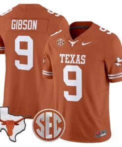 Texas Longhorns 2025 State Map & SEC Patch Vapor Limited Jersey - All Stitched 46 1753676050144