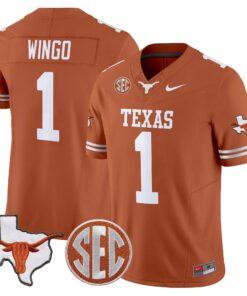 Texas Longhorns 2025 State Map & SEC Patch Vapor Limited Jersey - All Stitched 45 1753676053641