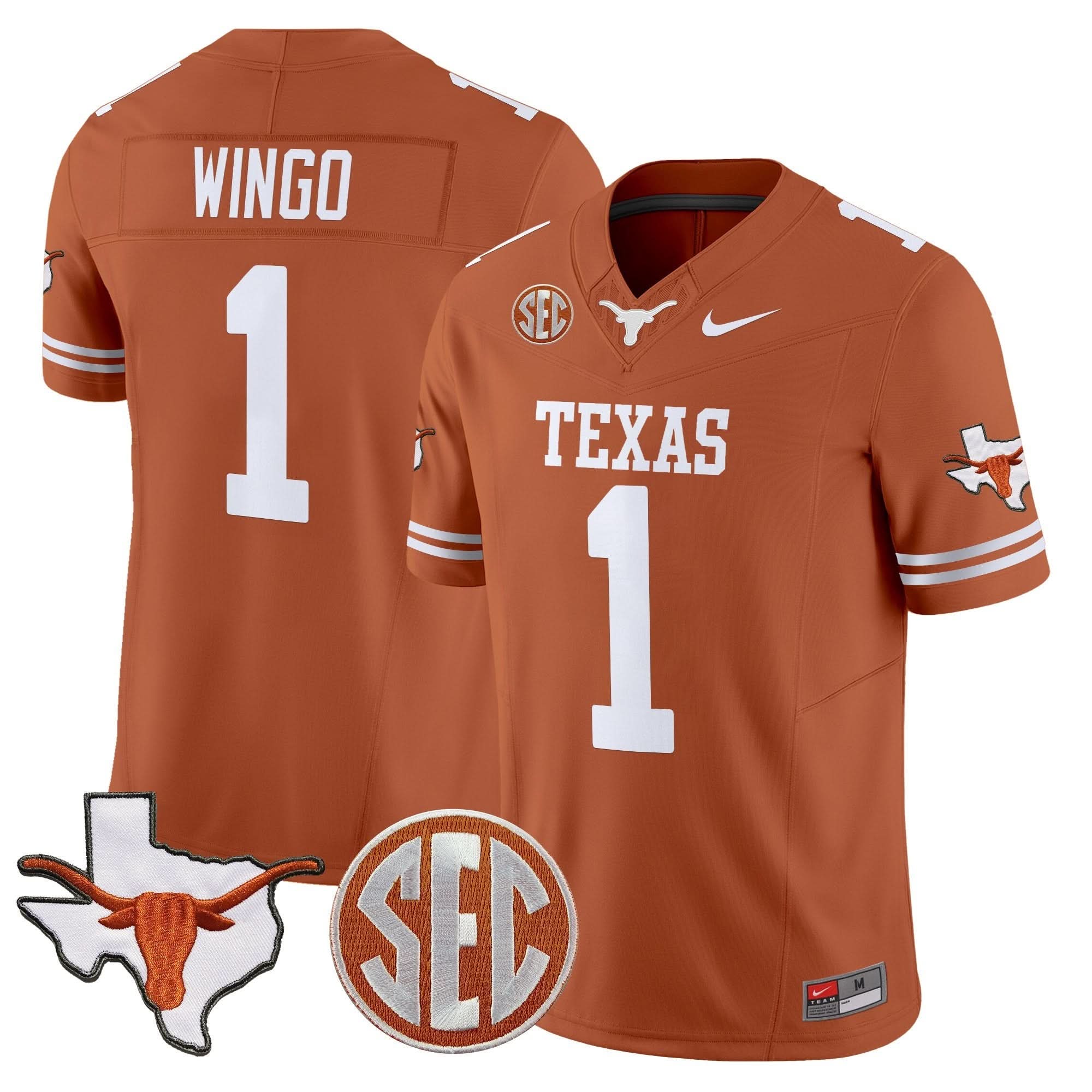Texas Longhorns 2025 State Map & SEC Patch Vapor Limited Jersey - All Stitched 6 Texas Longhorns 2025 State Map & SEC Patch Vapor Limited Jersey - All Stitched - Image 6