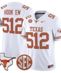 Texas Longhorns 2025 State Map & SEC Patch Vapor Limited Jersey - All Stitched 53 1753676053671