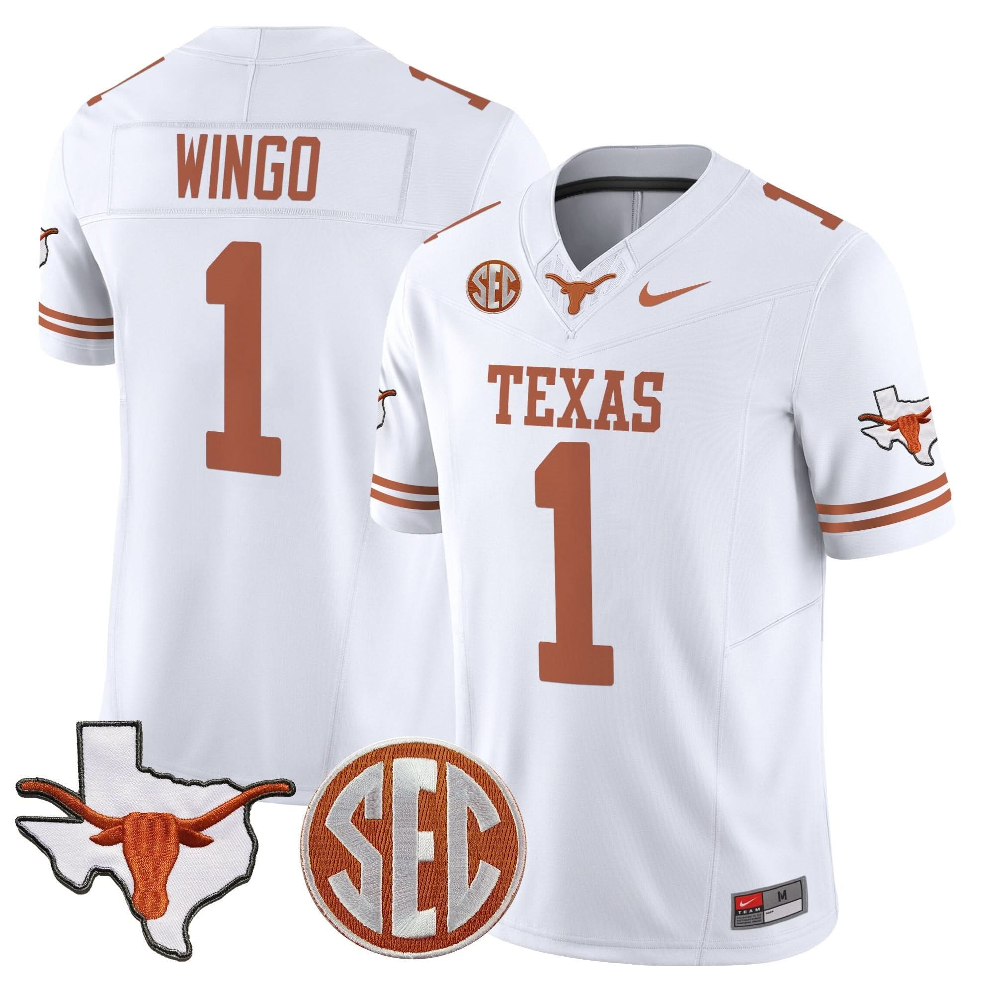 Texas Longhorns 2025 State Map & SEC Patch Vapor Limited Jersey - All Stitched 17 Texas Longhorns 2025 State Map & SEC Patch Vapor Limited Jersey - All Stitched - Image 17