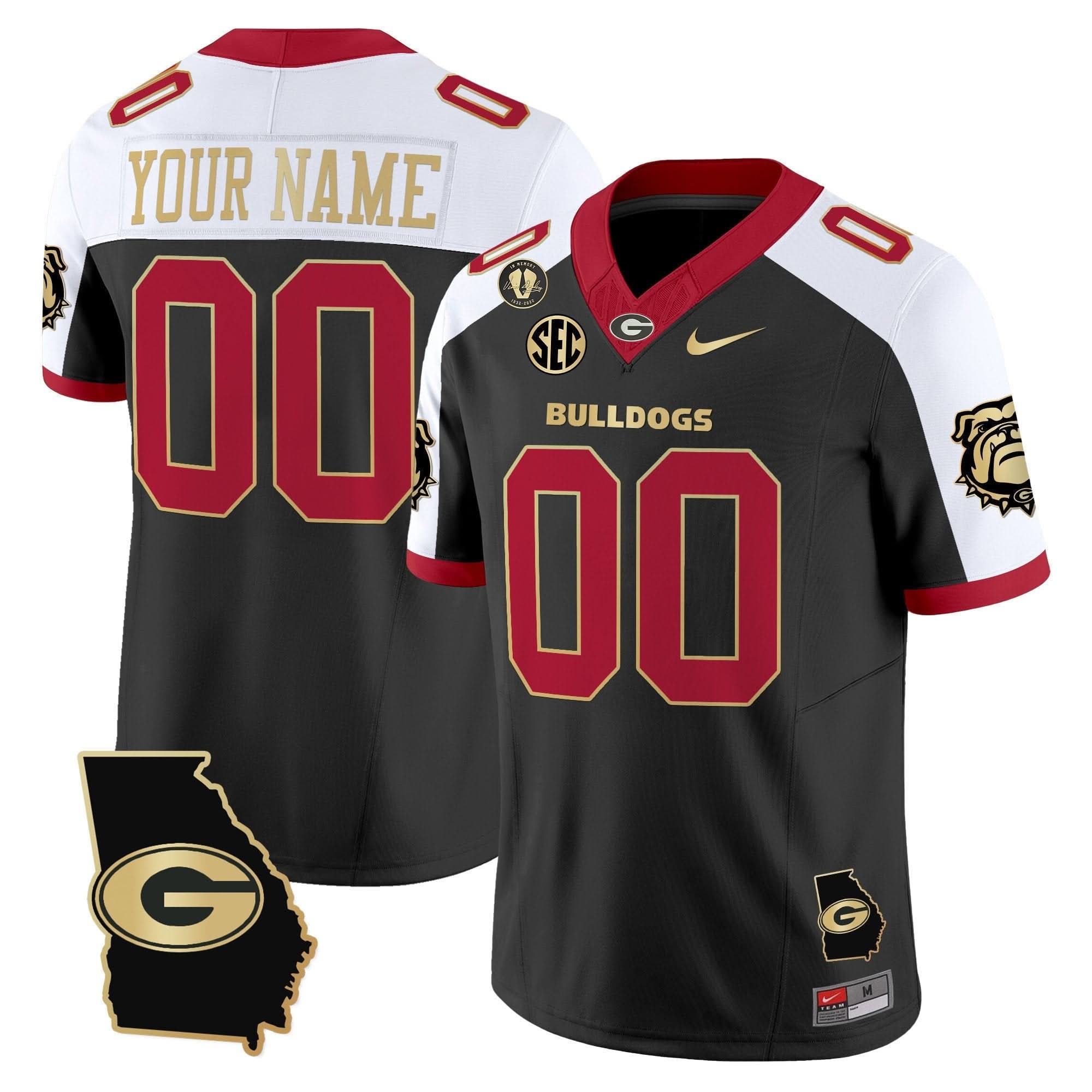 Custom Georgia Bulldogs Jersey 2025 Georgia Map & Vince Dooley Patch Vapor Limited All Stitched 1 Custom Georgia Bulldogs Jersey 2025 Georgia Map & Vince Dooley Patch Vapor Limited All Stitched
