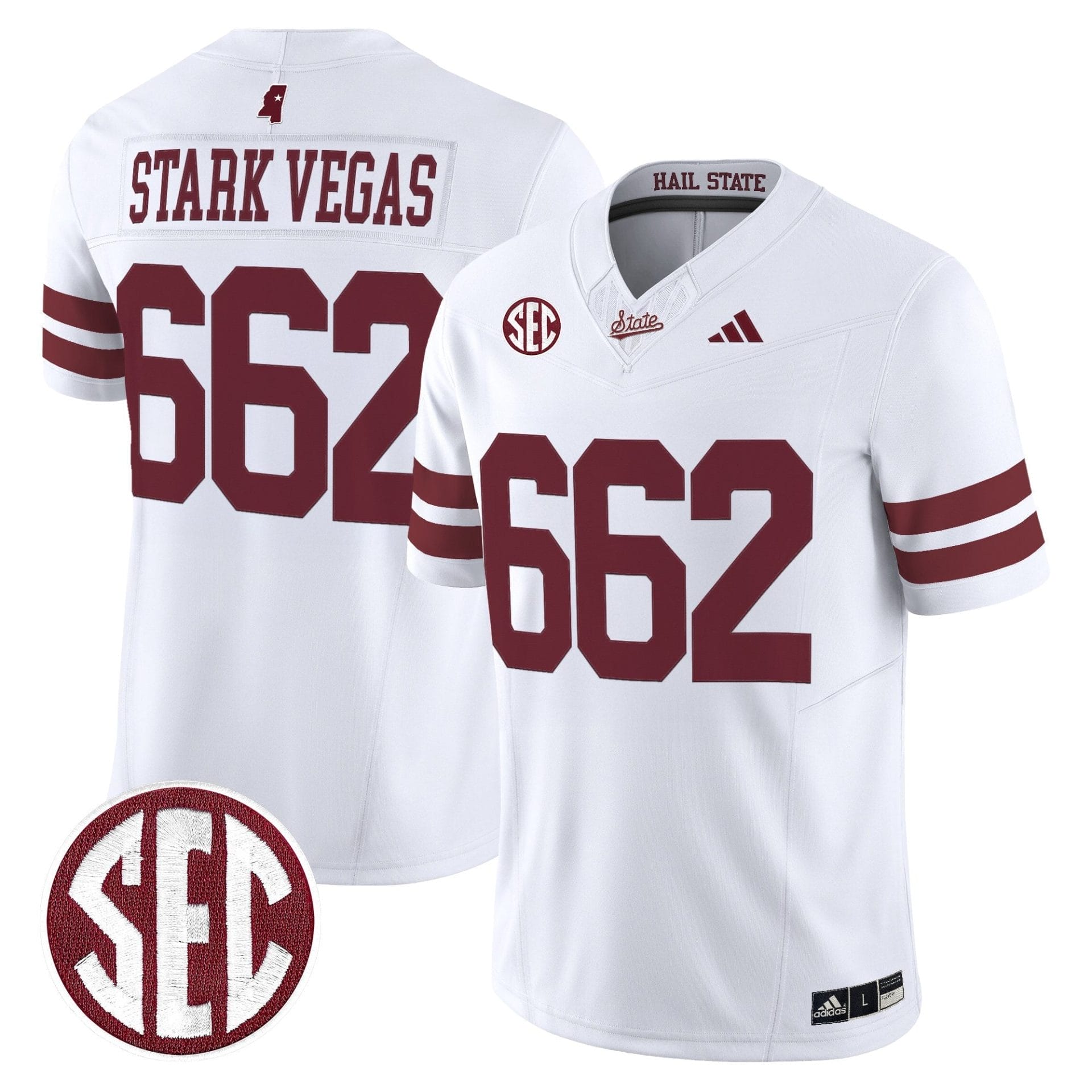 Mississippi State Bulldogs 'Dark Mode' Vapor Limited Jersey - All Stitched 12 Mississippi State Bulldogs 'Dark Mode' Vapor Limited Jersey - All Stitched - Image 12
