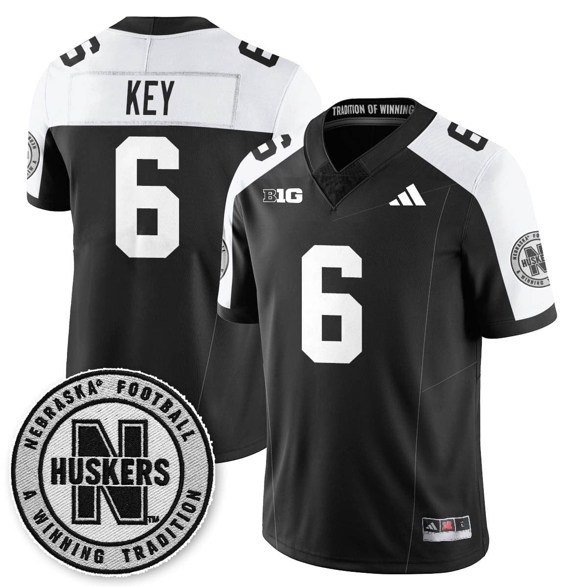 Nebraska Football 2025 "Blackout" Jersey - All Stitched 12 Nebraska Football 2025 "Blackout" Jersey - All Stitched - Image 12
