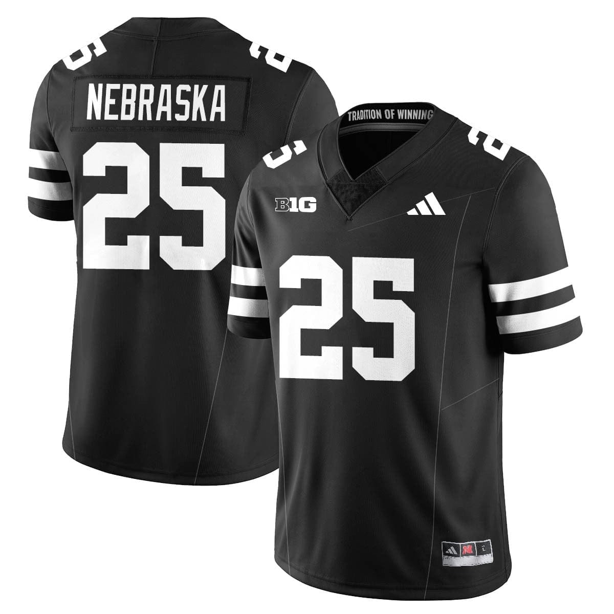 Nebraska Football 2025 "Blackout" Jersey - All Stitched 6 Nebraska Football 2025 "Blackout" Jersey - All Stitched - Image 6