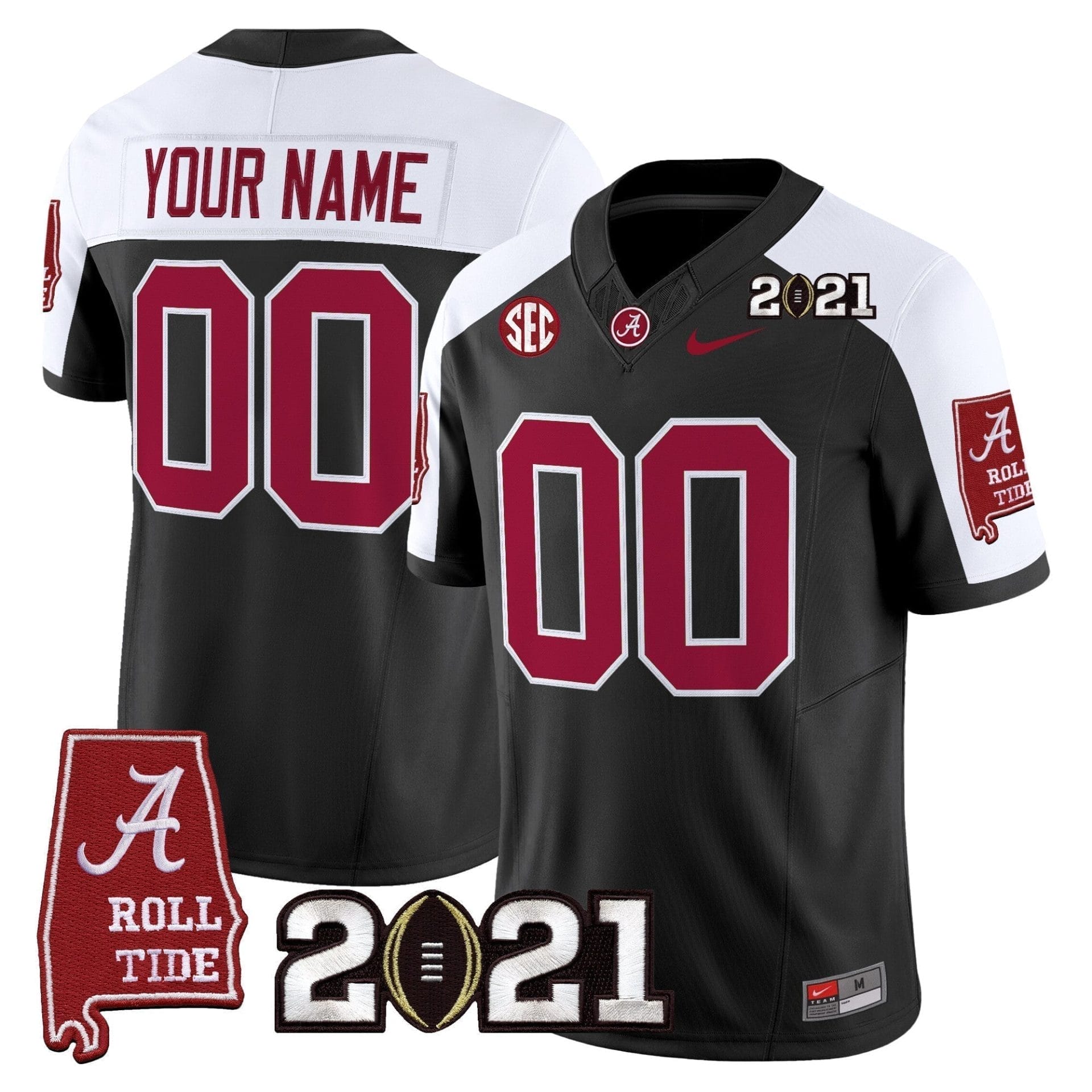 Custom Alabama Crimson Tide Jersey '2021 CFP National Championship' Vapor Limited - Alabama Map - All Stitched 3 Custom Alabama Crimson Tide Jersey '2021 CFP National Championship' Vapor Limited - Alabama Map - All Stitched - Image 3