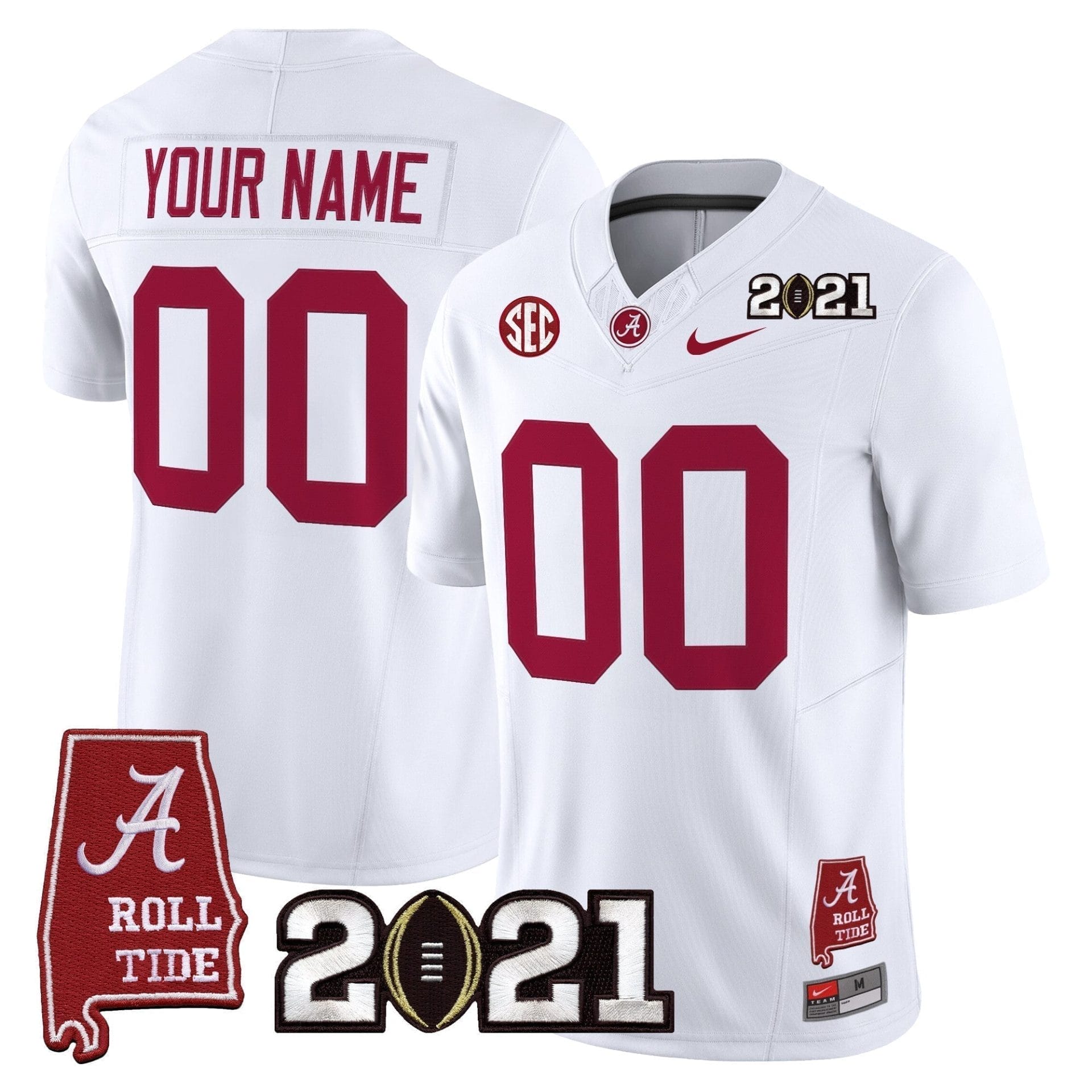 Custom Alabama Crimson Tide Jersey '2021 CFP National Championship' Vapor Limited - Alabama Map - All Stitched 2 Custom Alabama Crimson Tide Jersey '2021 CFP National Championship' Vapor Limited - Alabama Map - All Stitched - Image 2
