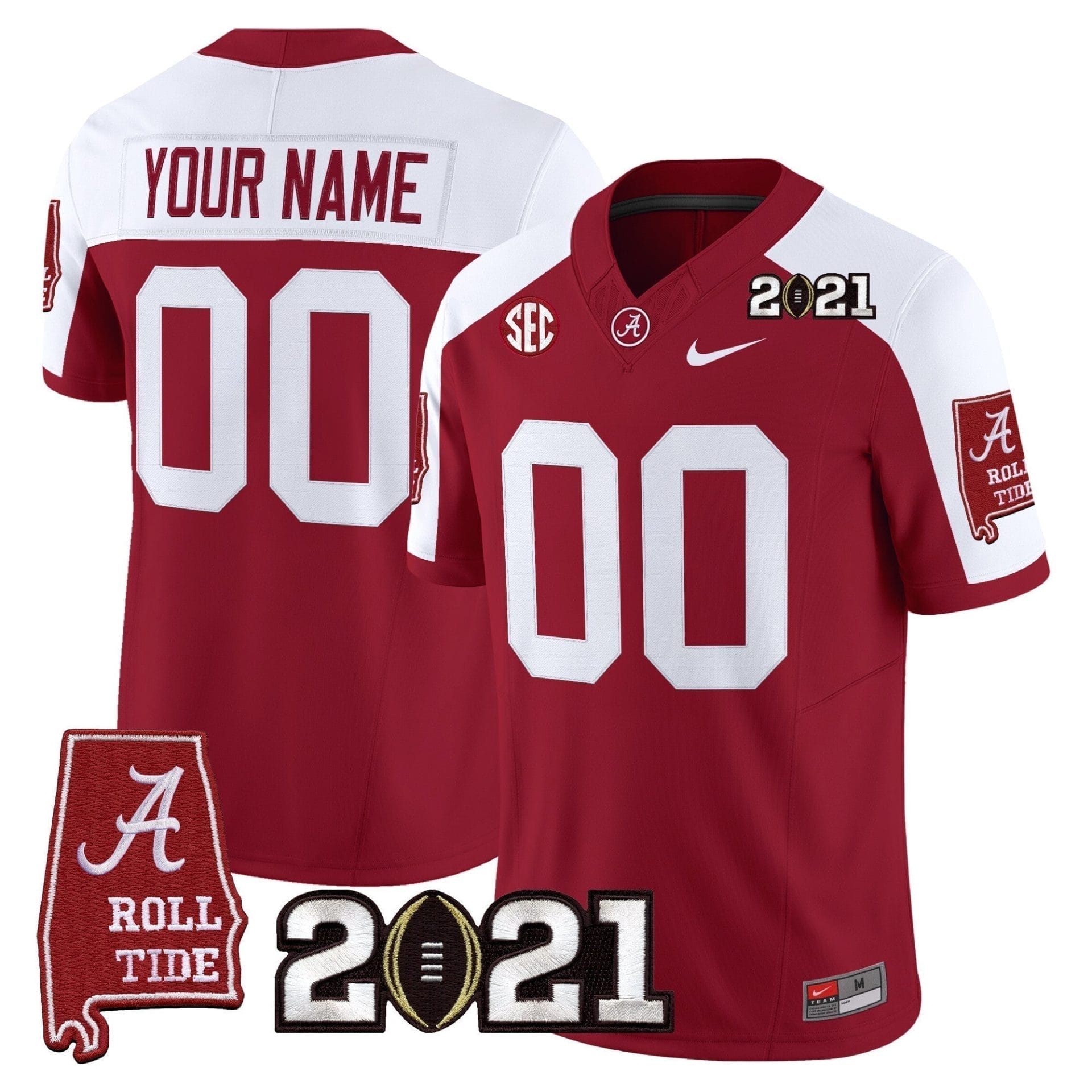 Custom Alabama Crimson Tide Jersey '2021 CFP National Championship' Vapor Limited - Alabama Map - All Stitched 4 Custom Alabama Crimson Tide Jersey '2021 CFP National Championship' Vapor Limited - Alabama Map - All Stitched - Image 4