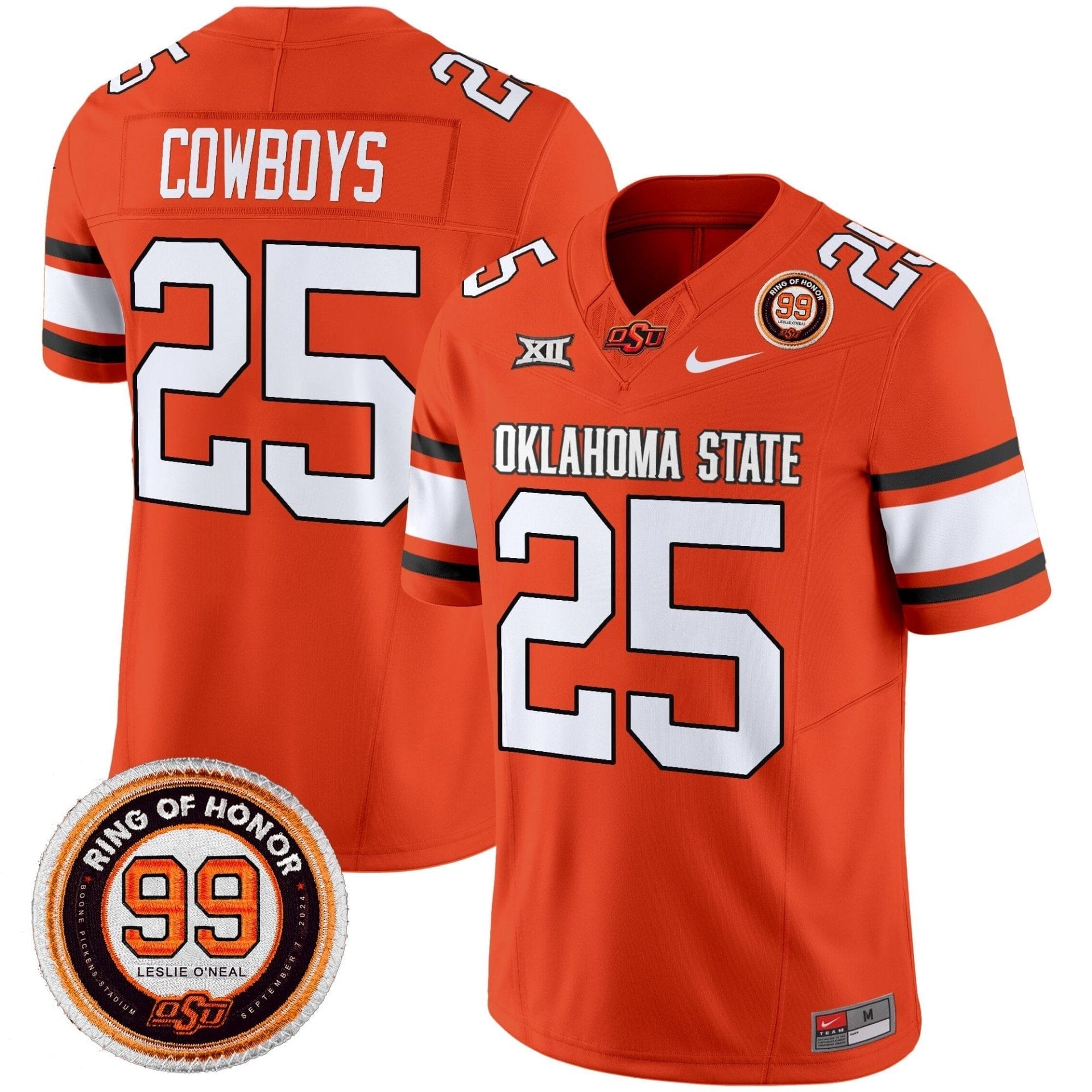 Oklahoma State Cowboys 2025 Vapor Limited Jersey - Leslie O'neal Patch - All Stitched 3 Oklahoma State Cowboys 2025 Vapor Limited Jersey - Leslie O'neal Patch - All Stitched - Image 3