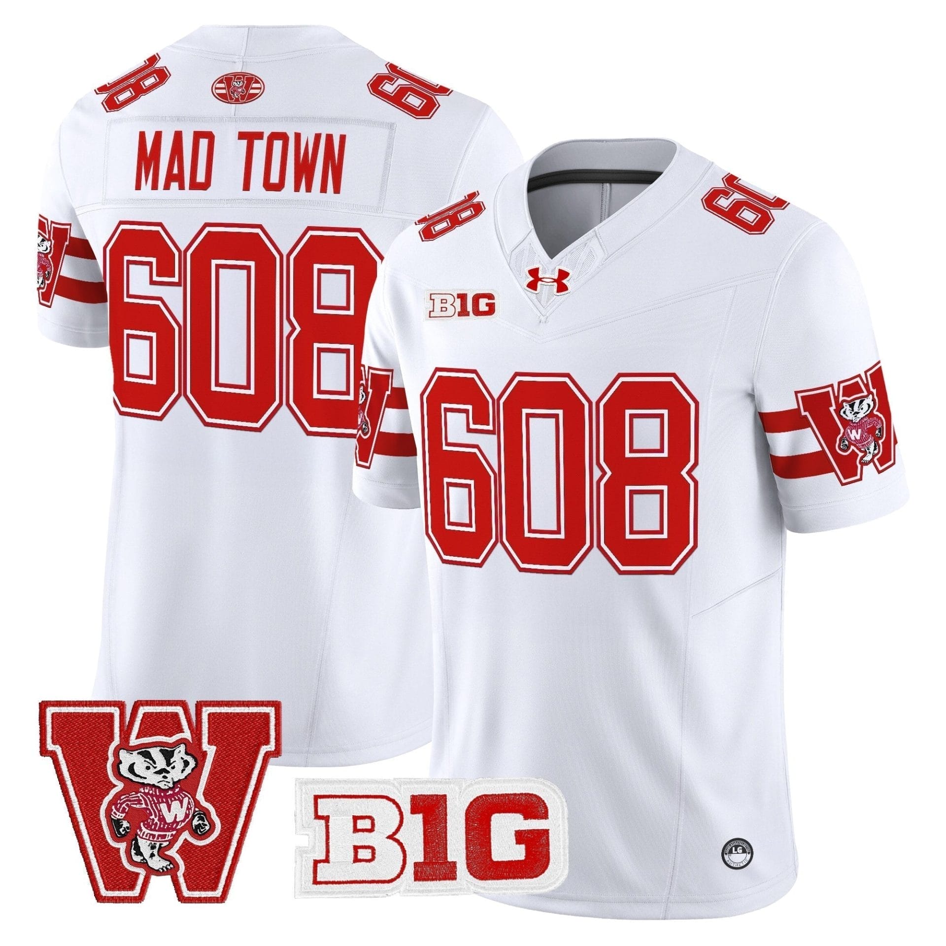 Wisconsin Badgers Throwback Vapor Limited Jersey - All Stitched 4 Wisconsin Badgers Throwback Vapor Limited Jersey - All Stitched - Image 4