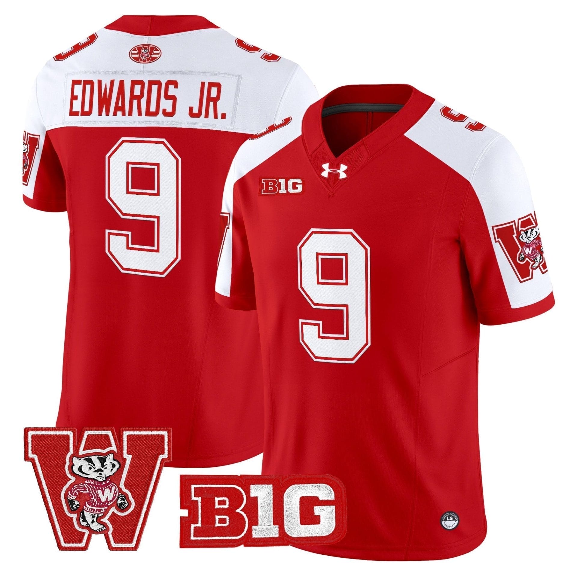 Wisconsin Badgers Throwback Vapor Limited Jersey - All Stitched 2 Wisconsin Badgers Throwback Vapor Limited Jersey - All Stitched - Image 2