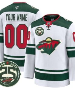Alternative view of Minnesota Wild 25th Anniversary Patch Premium Custom Jersey - All Stitched
