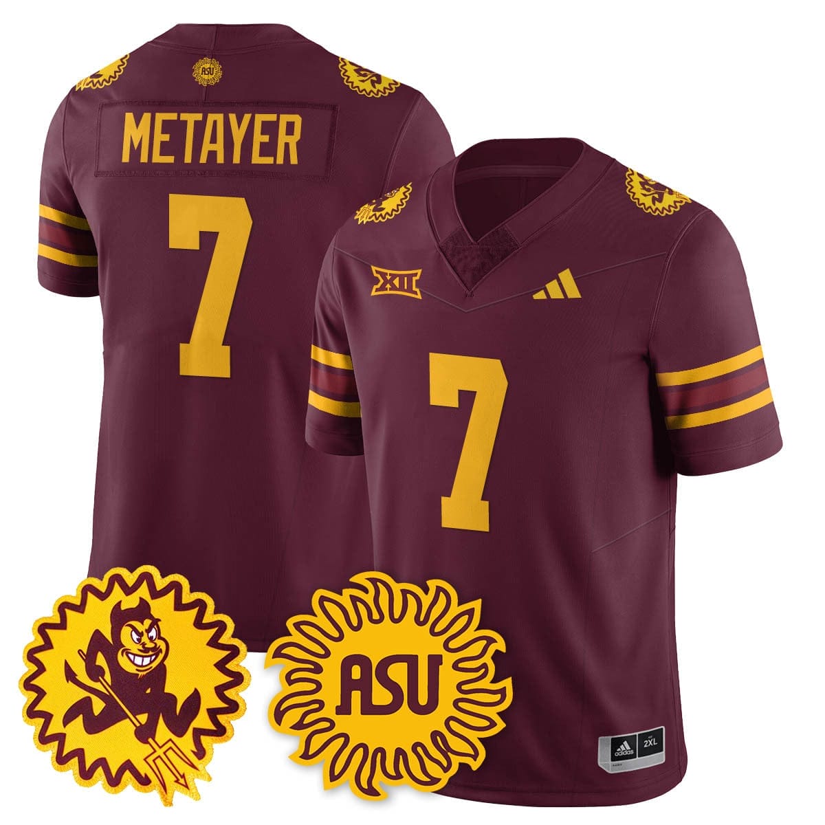 Arizona State Sun Devils 1975 Throwback Uniform - All Stitched 3 Arizona State Sun Devils 1975 Throwback Uniform - All Stitched - Image 3