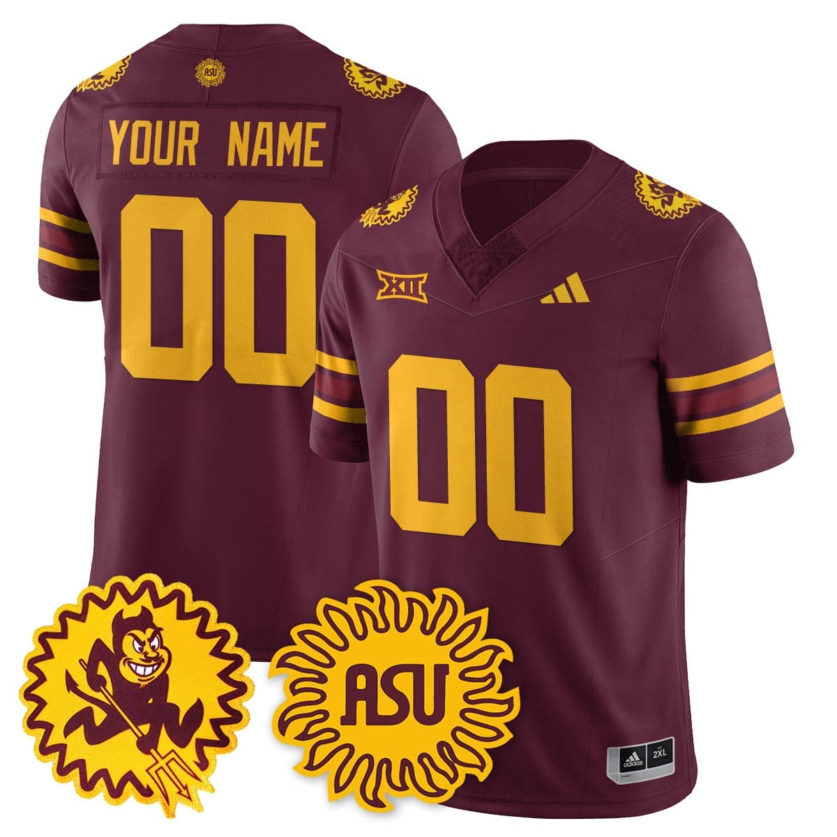 Arizona State Sun Devils 1975 Throwback Uniform - All Stitched 7 Arizona State Sun Devils 1975 Throwback Uniform - All Stitched - Image 7