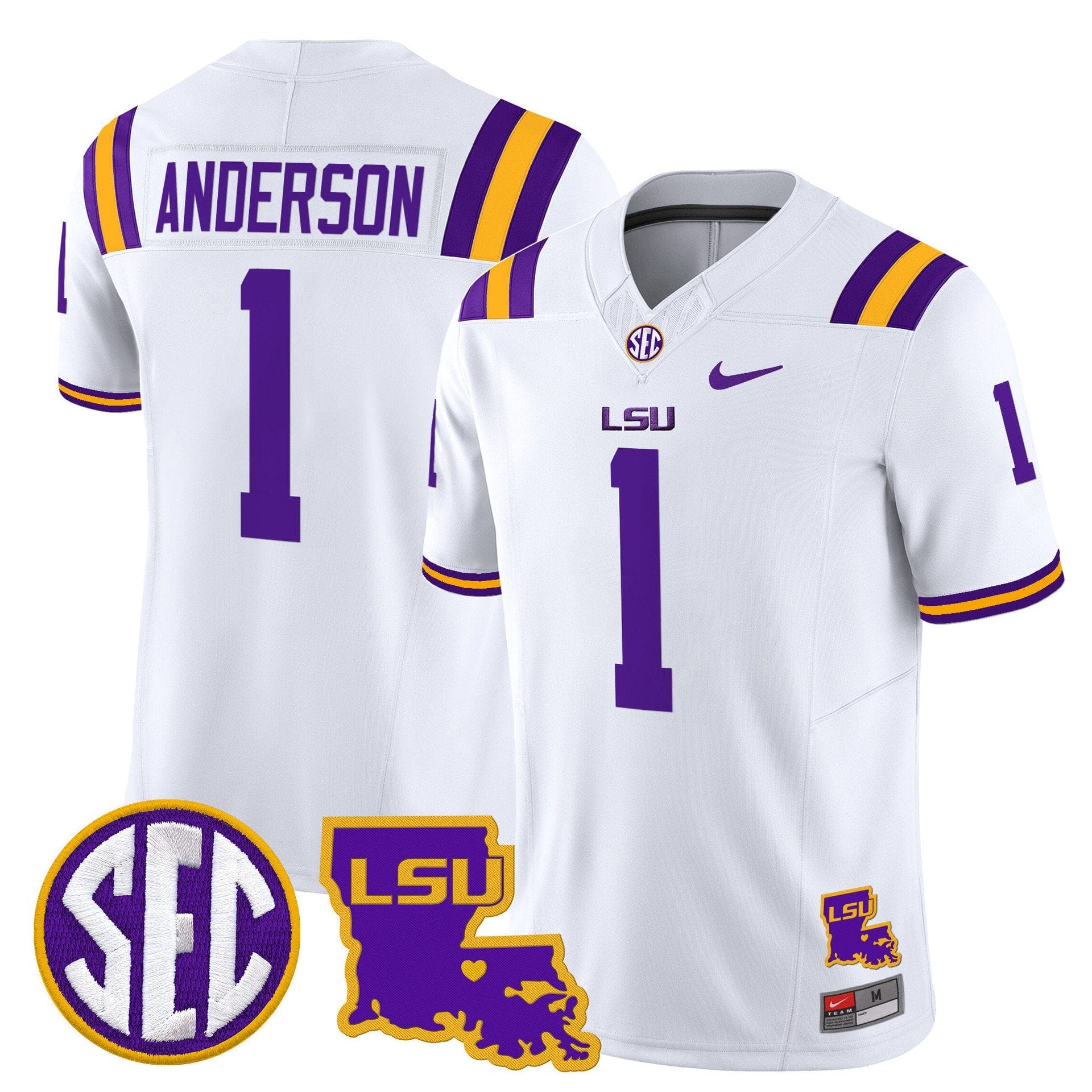 Aaron Anderson Jersey #1 LSU Tigers 2025 Louisiana Patch Stitched 2 Aaron Anderson Jersey #1 LSU Tigers 2025 Louisiana Patch Stitched - Image 2
