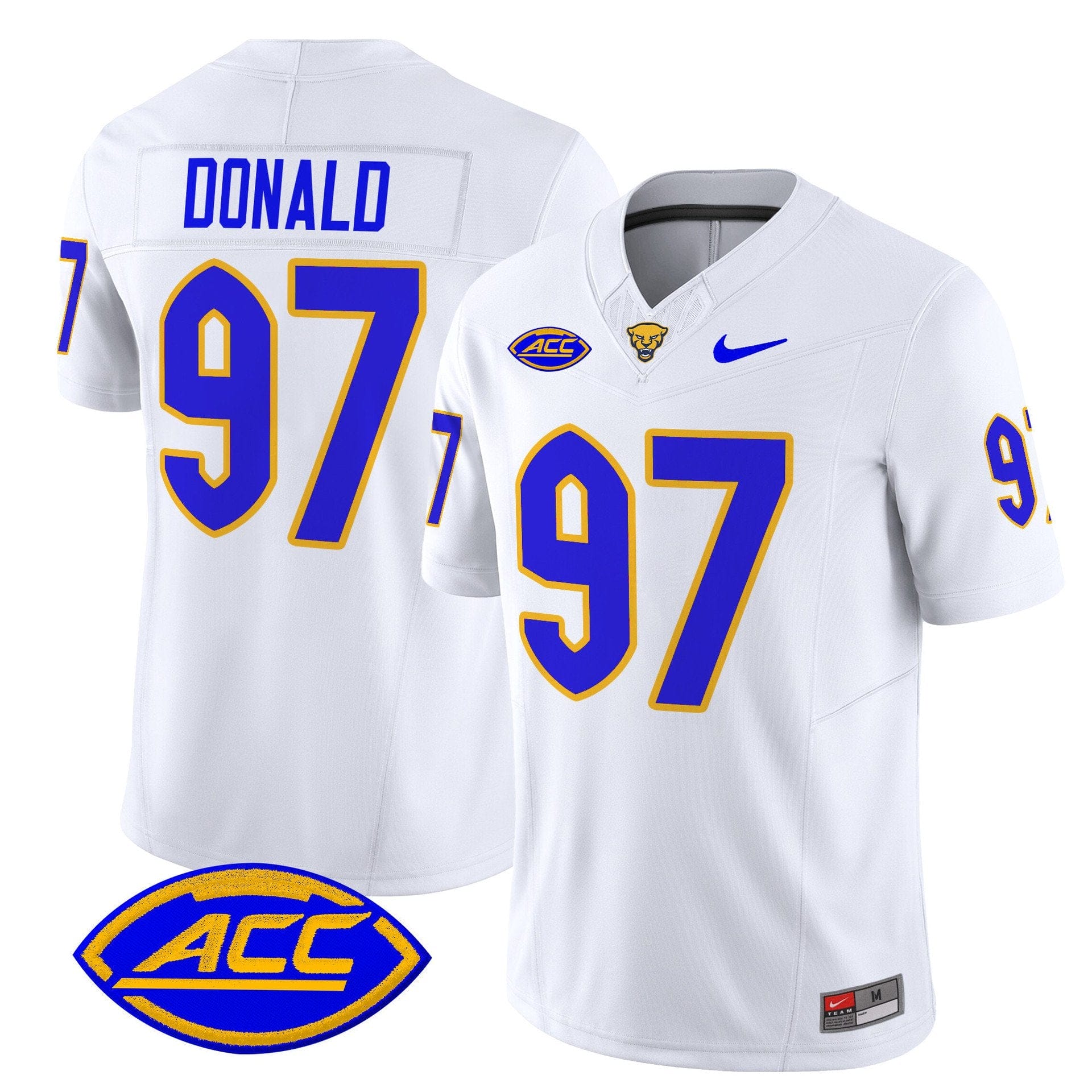 Aaron Donald Jersey 97 Pittsburgh Panthers 2025 Limited Stitched White