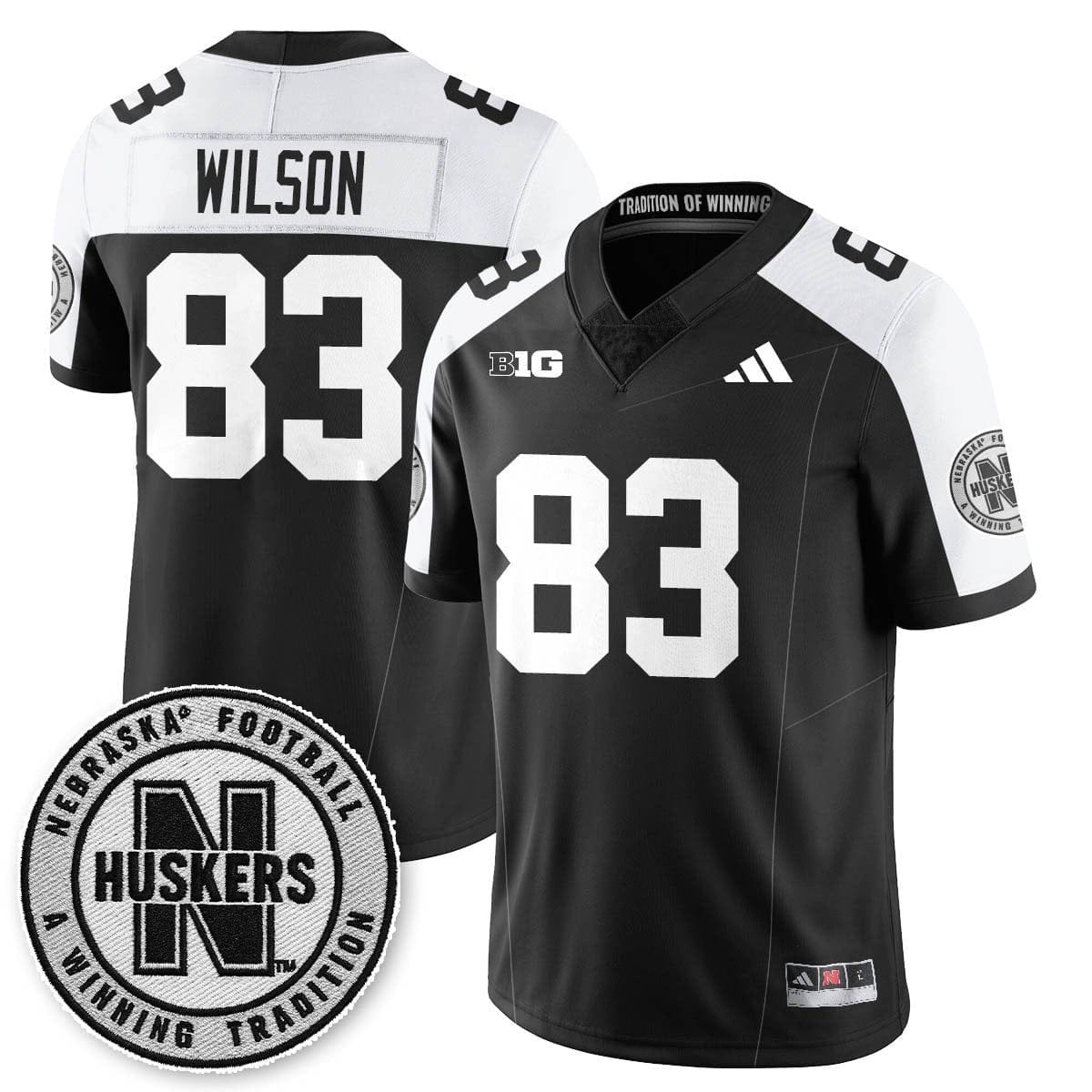 Archie Wilson Jersey #83 Nebraska Football 2025 Blackout Stitched - Image 2