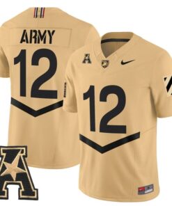 Army Jersey #12 Army Black Knights 2025 Vapor Limited Stitched 9 Army Jersdched Tan