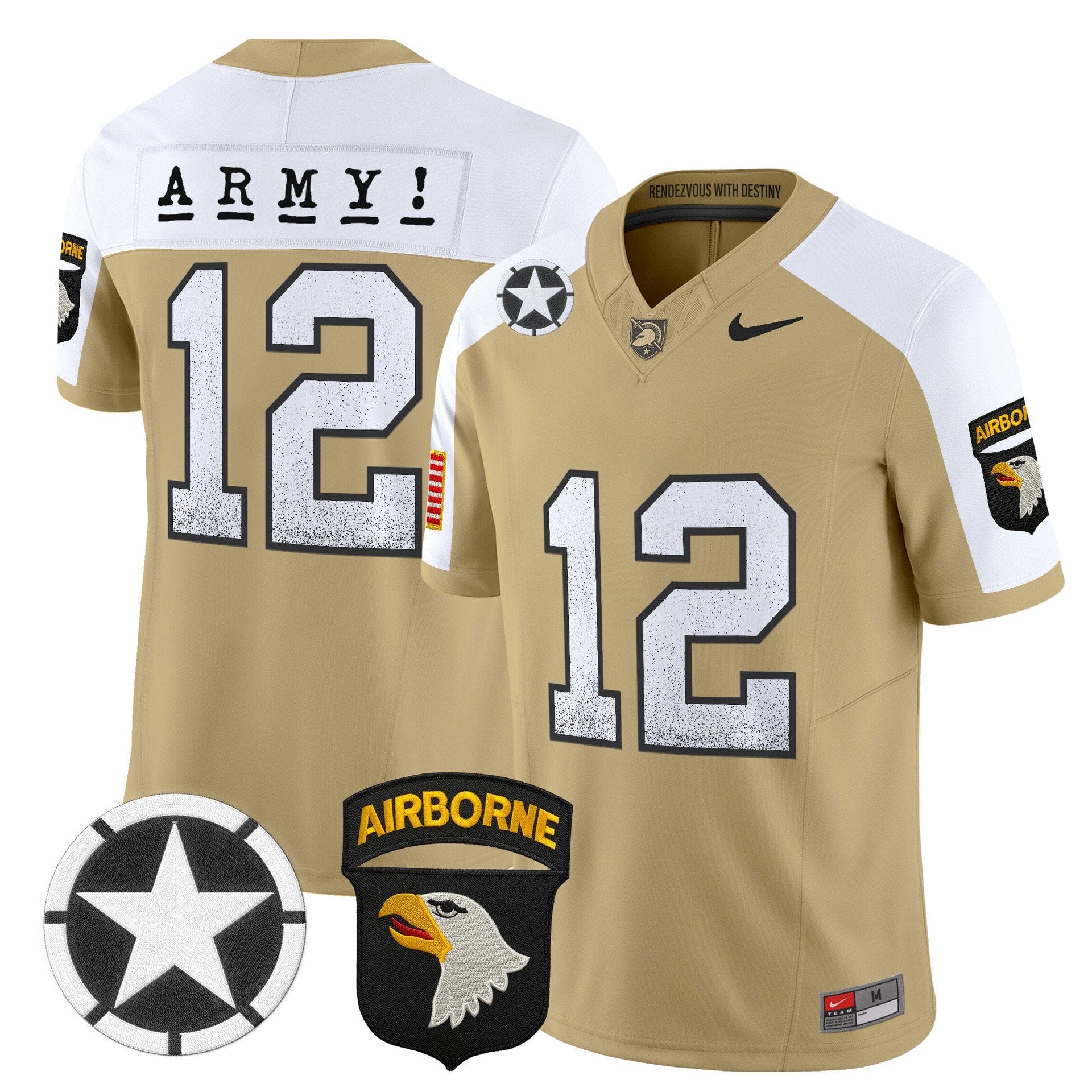 Army Jersey #12 Army Black Knights 2025 Screaming Eagles Stitched - Image 5