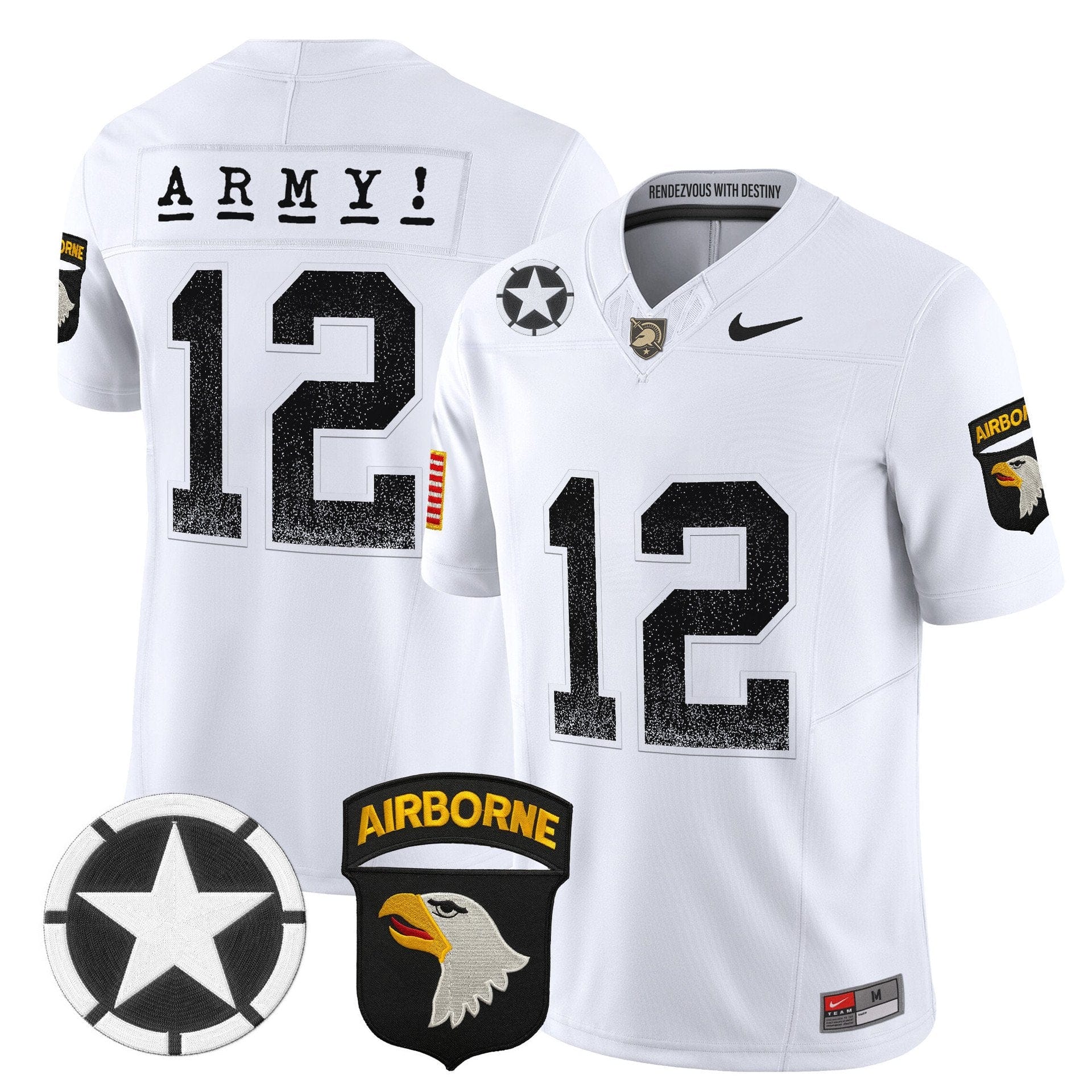 Army Jersey #12 Army Black Knights 2025 Screaming Eagles Stitched - Image 2