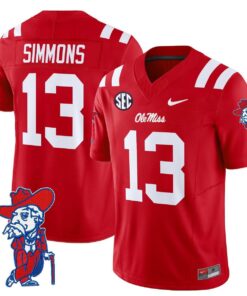 Austin Simmons Jersey 13 Ole Miss Rebels 2025 Limited V2 Stitched Red 7cbaacf0 dc56 4463 9697 44275e3096a4