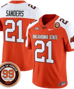 Barry Sanders Jersey 21 Oklahoma State Cowboys 2025 Leslie O neal Patch Orange Alter dc243d3c c641 44d6 ae77 286cc639f79f