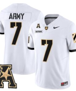 Bastogne Jersey 7 Army Black Knights 2025 Vapor Limited Stitched White