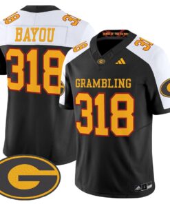 Bayou Jersey 318 Grambling Tigers 2025 Vapor Limited Stitched Black Alter