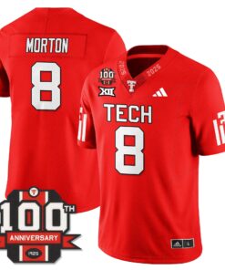 Behren Morton Jersey 8 Texas Tech Football 100th Anniversary Stitched Red
