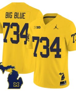 Big Blue Jersey 734 Michigan Wolverines 2025 Limited V2 Stitched Maize