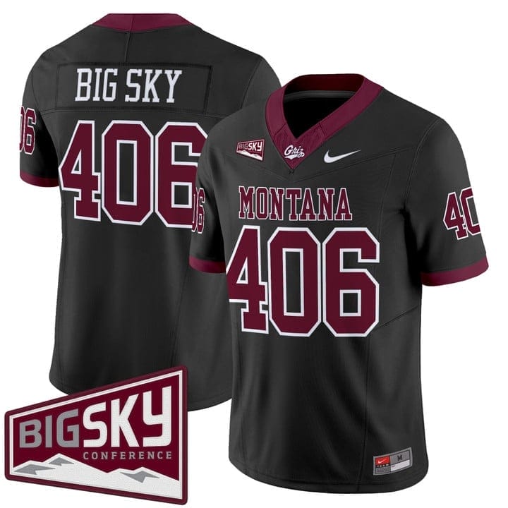 Big Sky Jersey 406 Montana Grizzlies 2025 Vapor Limited Stitched Black