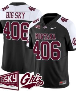Big Sky Jersey 406 Montana Grizzlies 2025 Vapor Limited Stitched Black Alter