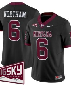 Michael Wortham Jersey #6 Montana Grizzlies 2025 Vapor Stitched Black Alter