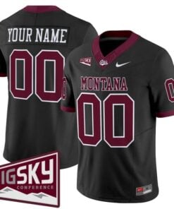 Custom Montana Grizzlies Jersey Name, Number 2025 Vapor Stitched Black Alter