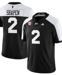 Alternative view of Blake Shapen Jersey #2 Mississippi State Football Darkness 2025 Stitched