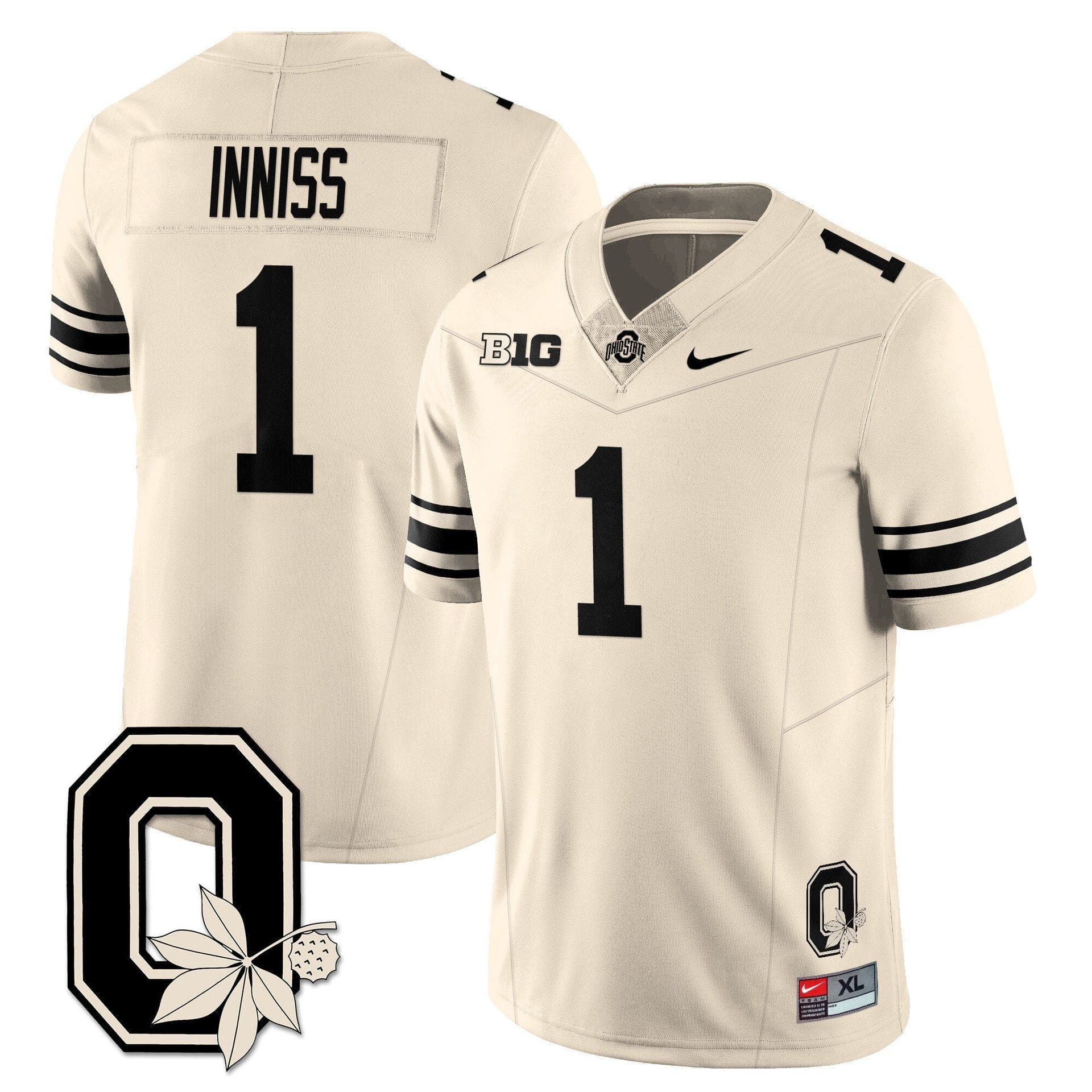 Brandon Inniss Jersey #1 Ohio State Buckeyes 2025 Vapor Limited Stitched 3 Brandon Inniss Jersey #1 Ohio State Buckeyes 2025 Vapor Limited Stitched - Image 3