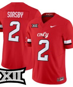 Brendan Sorsby Jersey 2 Cincinnati Bearcats 2025 Vapor Limited Stitched Red