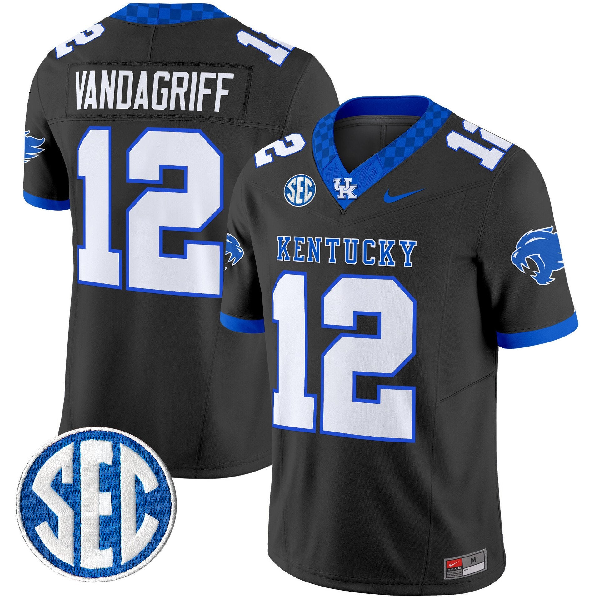 Brock Vandagriff Jersey 12 Kentucky Wildcats 2025 Limited Stitched Black