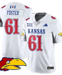 Alternative view of Bryce Foster Jersey #61 Kansas Jayhawks Football 2025 Limited Stitched