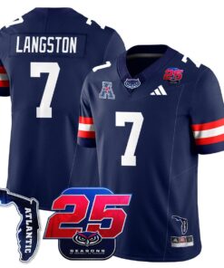 Alternative view of Bryce Langston Jersey #7 Florida Atlantic Football 25th Season Stitched