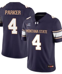 Bryson Parker Jersey 4 Montana State Bobcat Football 2025 Stitched Navy